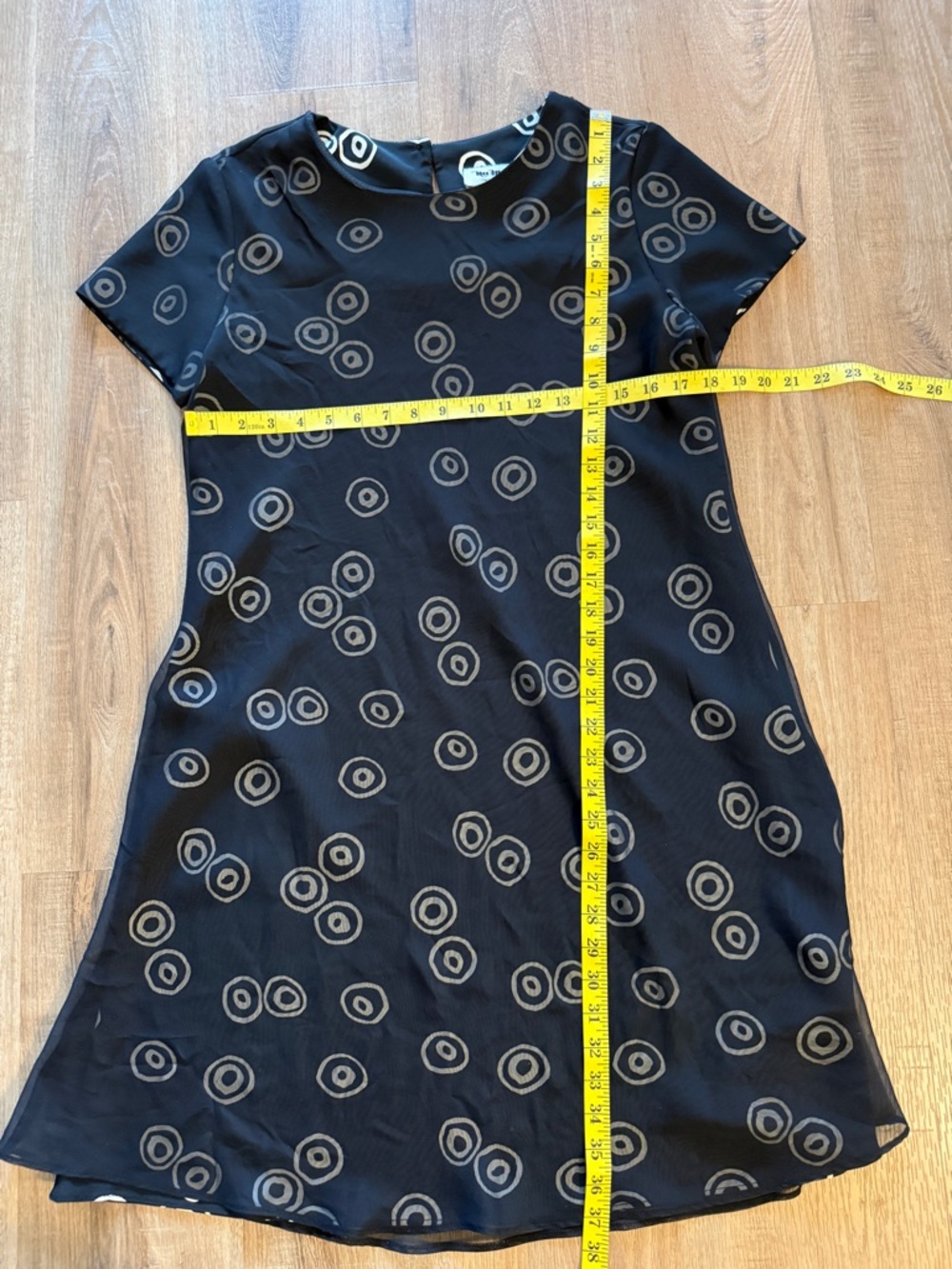 Vintage Nu-Mode Black White Dress L - Picture 3 of 6